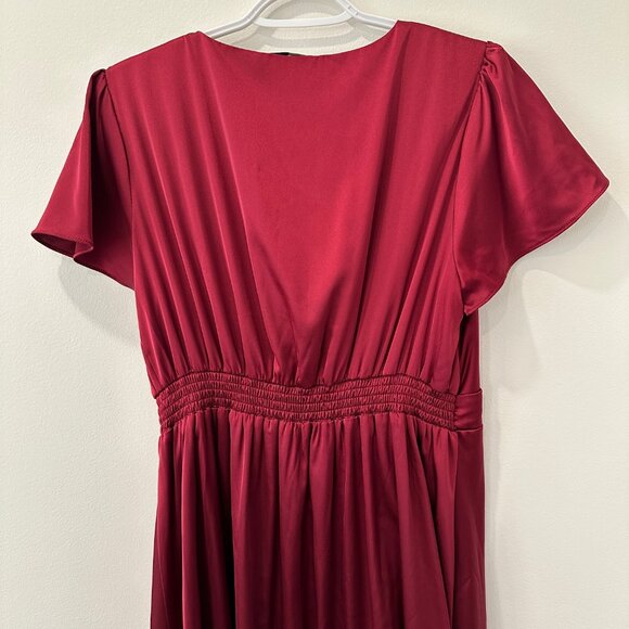 Baltic Born Poppy Satin Midi Dress Wine Size Large - Picture 3 of 4